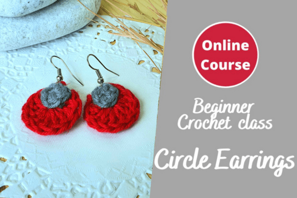 Learn to crochet beginner friendly two circle earrings