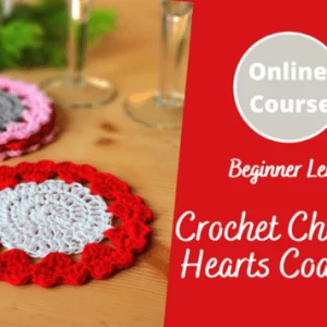 Learn to crochet chain of hearts border coaster set for valentine's day home decor