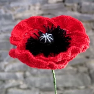 Crochet realistic poppy flower pdf downloadable pattern