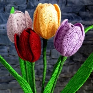 Crochet realistic tulip pattern pdf for download